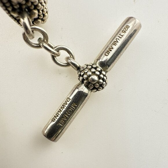 Michael Dawkins Bracelet Starry Night Braided Leather 3 Strand Sterling Silver - Picture 5 of 9